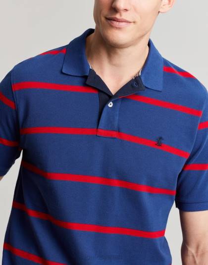衣服 jp Joules 男性 フィルバートのポロシャツ ネイビーレッドストライプ 46RH217