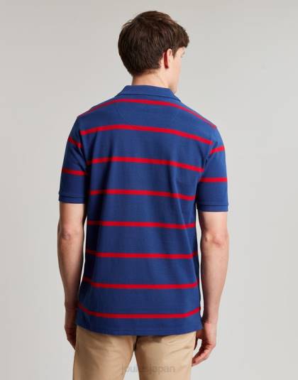 衣服 jp Joules 男性 フィルバートのポロシャツ ネイビーレッドストライプ 46RH217