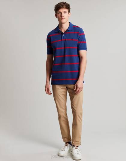 衣服 jp Joules 男性 フィルバートのポロシャツ ネイビーレッドストライプ 46RH217