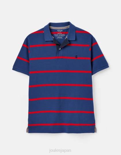 衣服 jp Joules 男性 フィルバートのポロシャツ ネイビーレッドストライプ 46RH217