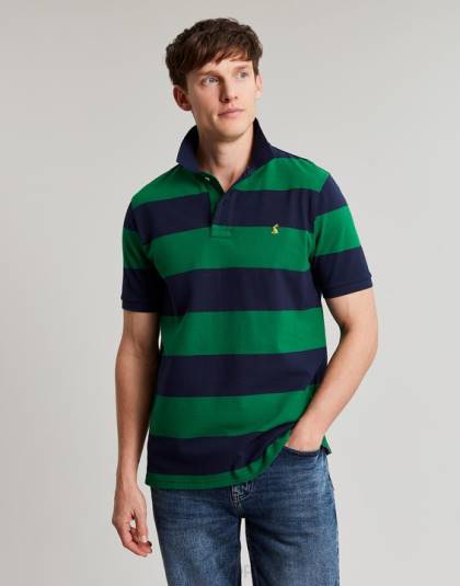 衣服 jp Joules 男性 フィルバートのポロシャツ ネイビーグリーンのストライプ 46RH218