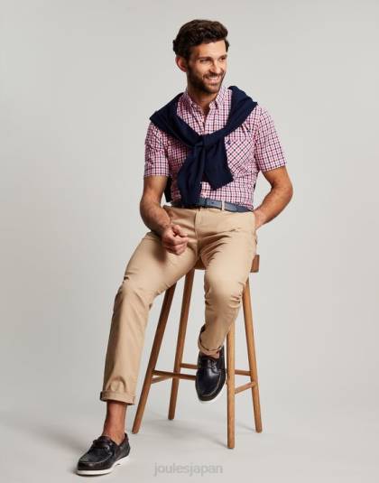 衣服 jp Joules 男性 ウィルソン クラシックフィット チェックシャツ ピンクネイビーギンガムチェック 46RH220