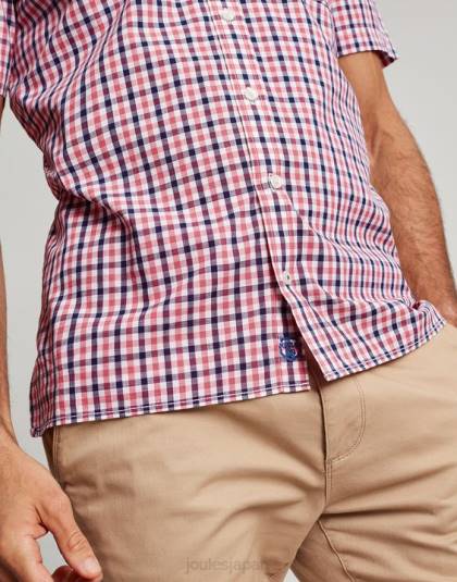 衣服 jp Joules 男性 ウィルソン クラシックフィット チェックシャツ ピンクネイビーギンガムチェック 46RH220