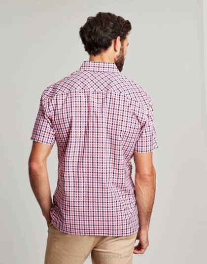 衣服 jp Joules 男性 ウィルソン クラシックフィット チェックシャツ ピンクネイビーギンガムチェック 46RH220