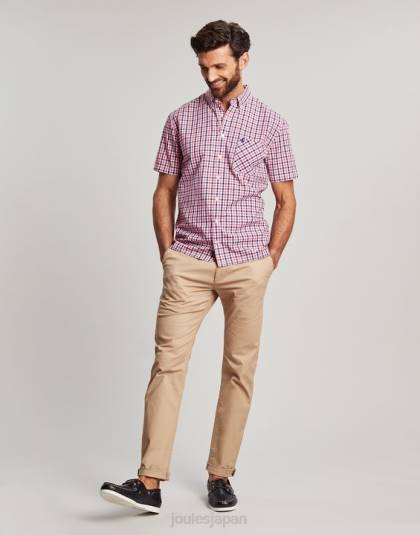 衣服 jp Joules 男性 ウィルソン クラシックフィット チェックシャツ ピンクネイビーギンガムチェック 46RH220