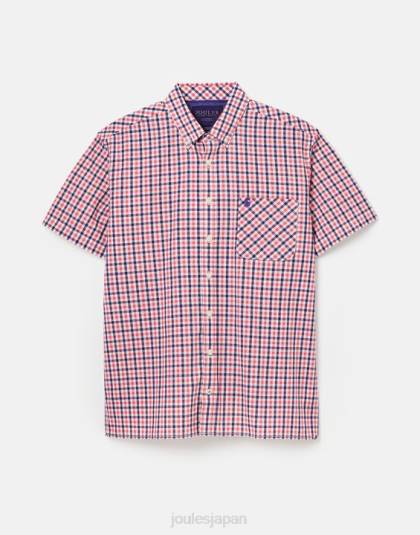衣服 jp Joules 男性 ウィルソン クラシックフィット チェックシャツ ピンクネイビーギンガムチェック 46RH220