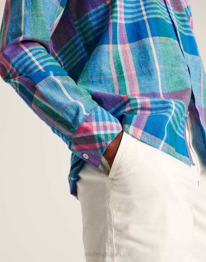 衣服 jp Joules 男性 ベヤード クラシックフィット シャツ ピンクブルーチェック 46RH223