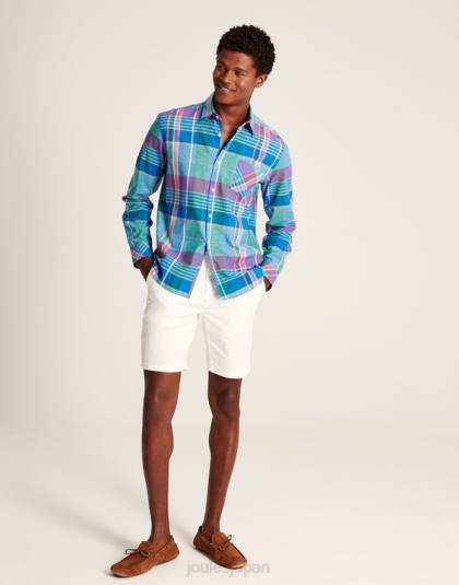 衣服 jp Joules 男性 ベヤード クラシックフィット シャツ ピンクブルーチェック 46RH223