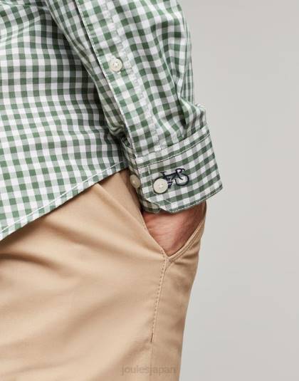 衣服 jp Joules 男性 グッドリッジ クラシック フィット ポプリン シャツ グリーンギンガムチェック 46RH225