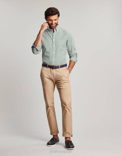 衣服 jp Joules 男性 グッドリッジ クラシック フィット ポプリン シャツ グリーンギンガムチェック 46RH225