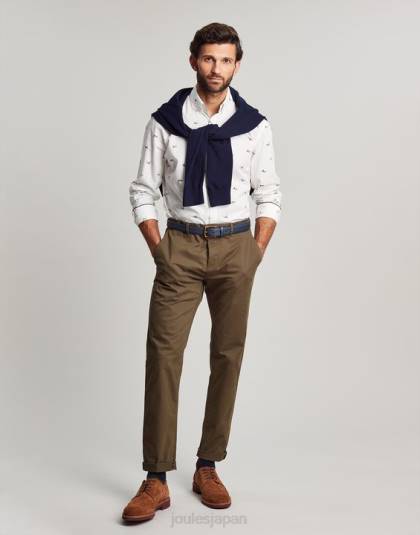 衣服 jp Joules 男性 インビテーションクラシックフィットプリントシャツ 白いアヒル 46RH227