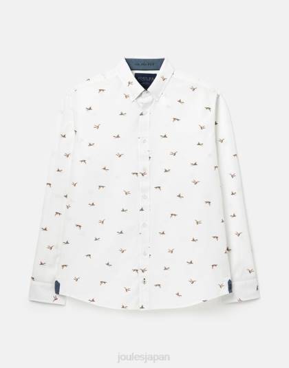 衣服 jp Joules 男性 インビテーションクラシックフィットプリントシャツ 白いアヒル 46RH227