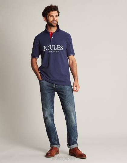 衣服 jp Joules 男性 ポロシャツ 藍色 46RH237