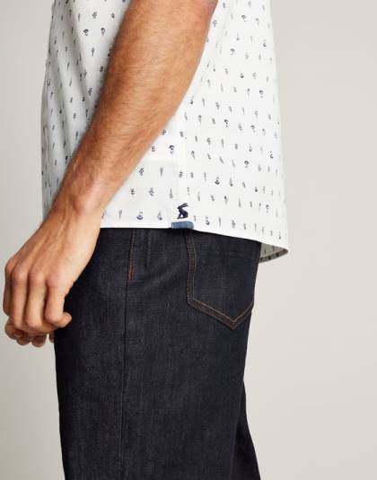 衣服 jp Joules 男性 ロイドクラシックフィットプリントシャツ 白 46RH238