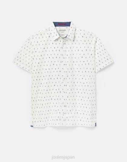 衣服 jp Joules 男性 ロイドクラシックフィットプリントシャツ 白 46RH238