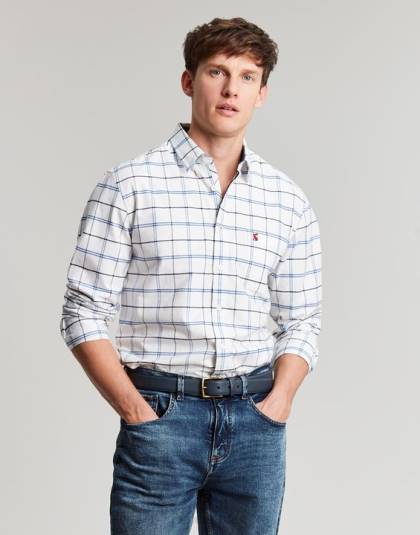 衣服 jp Joules 男性 ウェルフォード クラシックフィット チェックシャツ ネイビーチェック 46RH239