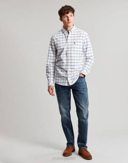 衣服 jp Joules 男性 ウェルフォード クラシックフィット チェックシャツ ネイビーチェック 46RH239