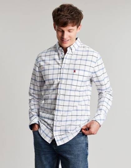 衣服 jp Joules 男性 ウェルフォード クラシックフィット チェックシャツ ネイビーチェック 46RH239