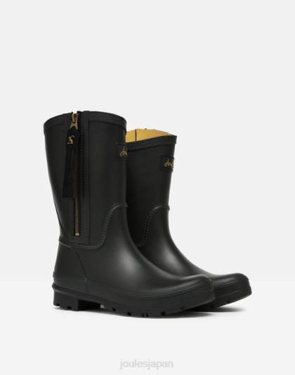 履物 jp Joules 女性 ロザリンド 交換可能なタッセル付きミッドハイトレインブーツ 本当の黒 46RH23