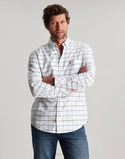 衣服 jp Joules 男性 ウェルフォード 長袖クラシックフィットチェックシャツ ホワイトチェック 46RH241