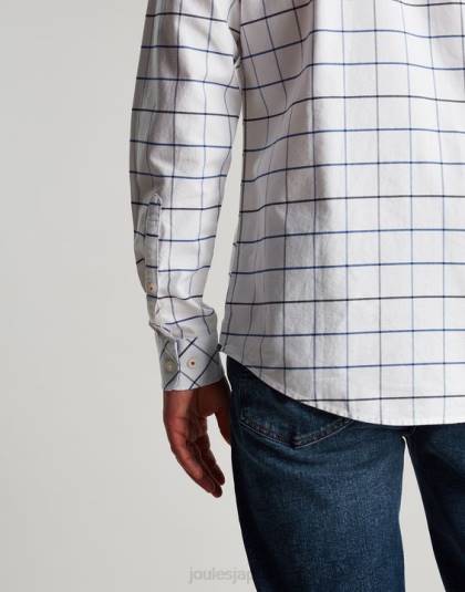 衣服 jp Joules 男性 ウェルフォード 長袖クラシックフィットチェックシャツ ホワイトチェック 46RH241