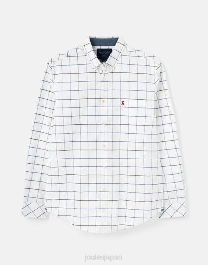 衣服 jp Joules 男性 ウェルフォード 長袖クラシックフィットチェックシャツ ホワイトチェック 46RH241