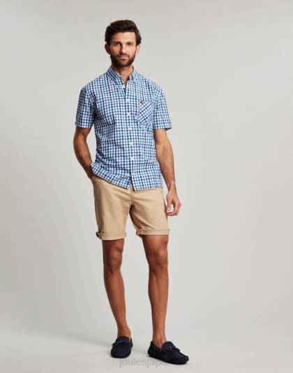 衣服 jp Joules 男性 ウィルソン クラシックフィット チェックシャツ ブルーギンガムチェック 46RH242