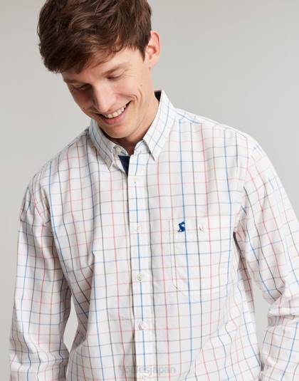 衣服 jp Joules 男性 アボット クラシック フィット ピーチ ポプリン シャツ マルチチェック 46RH244
