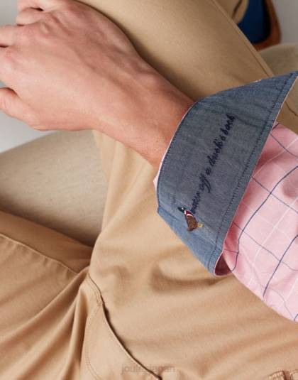 衣服 jp Joules 男性 ウェルフォード 長袖クラシックフィットチェックシャツ ピンクチェック 46RH247