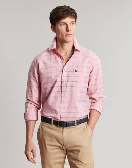 衣服 jp Joules 男性 ウェルフォード 長袖クラシックフィットチェックシャツ ピンクチェック 46RH247