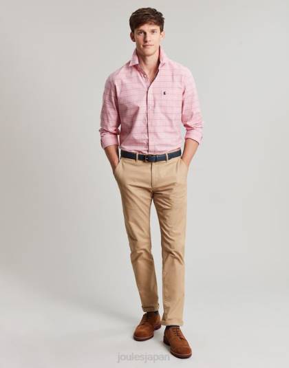 衣服 jp Joules 男性 ウェルフォード 長袖クラシックフィットチェックシャツ ピンクチェック 46RH247