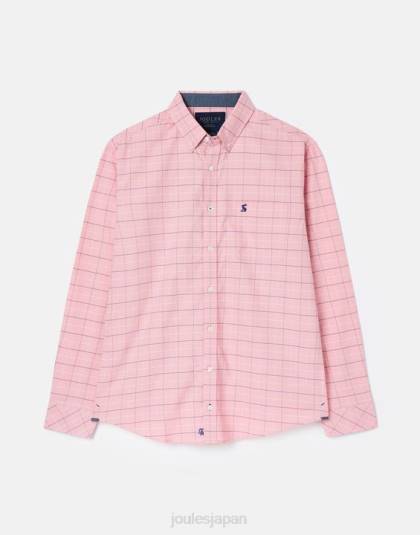 衣服 jp Joules 男性 ウェルフォード 長袖クラシックフィットチェックシャツ ピンクチェック 46RH247