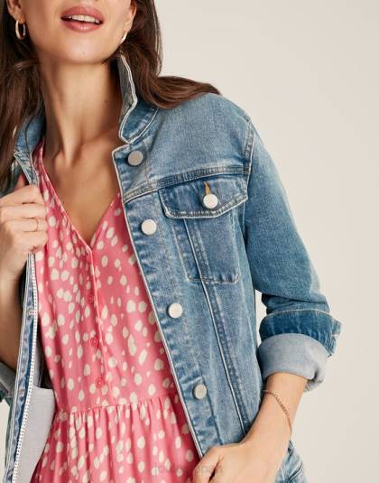 衣服 jp Joules 女性 アークリー リラックスデニムジャケット ライトブルー 46RH24