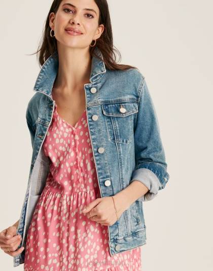 衣服 jp Joules 女性 アークリー リラックスデニムジャケット ライトブルー 46RH24