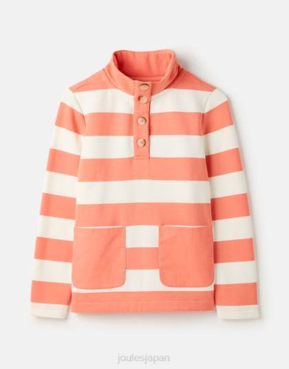 衣服 jp Joules 女性 セレナスウェットシャツ ピンクのストライプ 46RH25