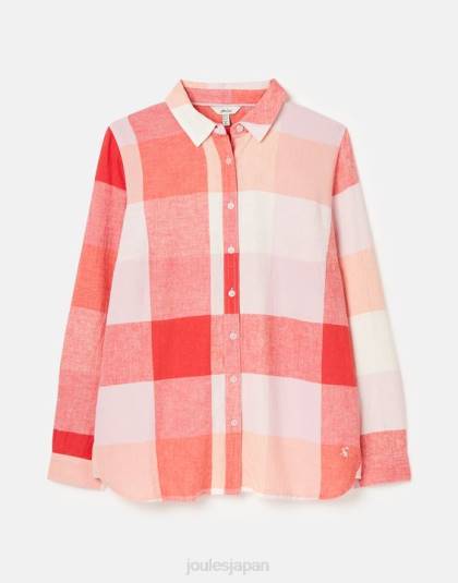 衣服 jp Joules 女性 ロレナ延縄織りシャツ ピンクチェック 46RH26