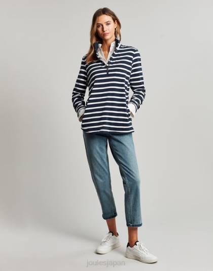 衣服 jp Joules 女性 ピップストライプスウェットシャツ ネイビークリームストライプ 46RH27