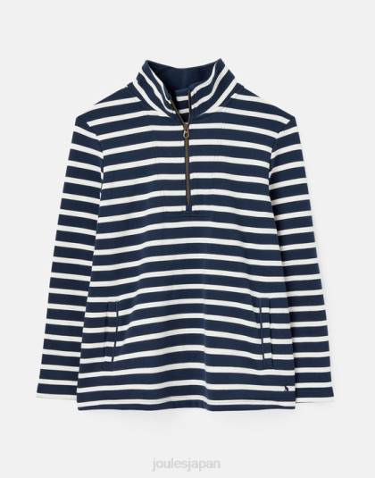 衣服 jp Joules 女性 ピップストライプスウェットシャツ ネイビークリームストライプ 46RH27