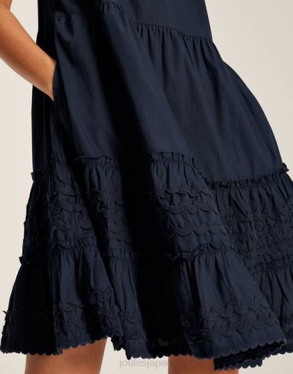 衣服 jp Joules 女性 グレースショートフリルドレス 海洋海軍 46RH29