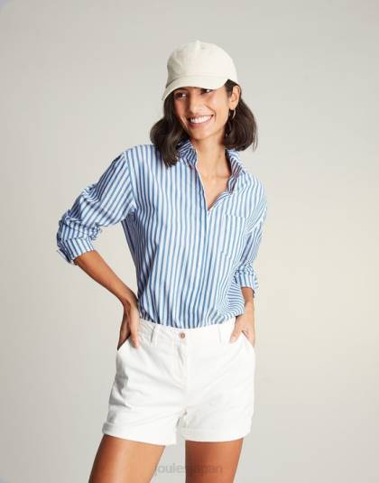 衣服 jp Joules 女性 アミラ ドロップショルダーシャツ ブルーストライプ 46RH3