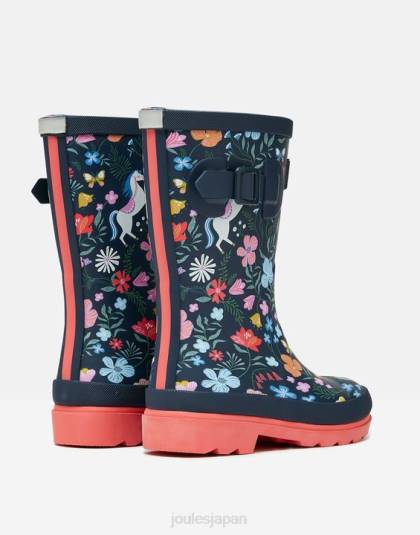 履物 jp Joules 女の子 プリントレインブーツ 騎馬海軍 46RH330