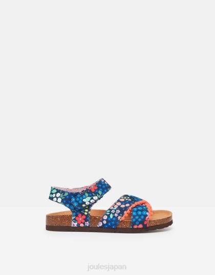 履物 jp Joules 女の子 テッシー マルチストラップ ベルクロ サンダル 青い宝石 46RH332