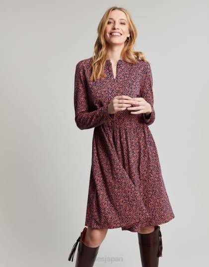 衣服 jp Joules 女性 オーロラ ジップダウン ジャージードレス バラ 46RH38