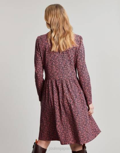 衣服 jp Joules 女性 オーロラ ジップダウン ジャージードレス バラ 46RH38