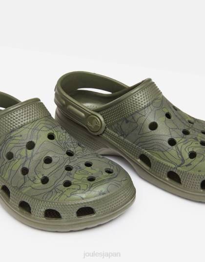 履物 jp Joules 男の子たち プールスリップオン下駄 迷彩 46RH391