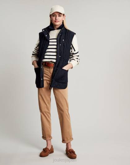 衣服 jp Joules 女性 ケンプトン ダイヤモンドキルトベスト 海洋海軍 46RH39