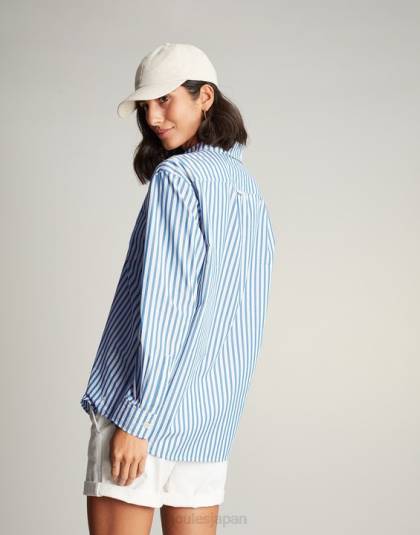 衣服 jp Joules 女性 アミラ ドロップショルダーシャツ ブルーストライプ 46RH3