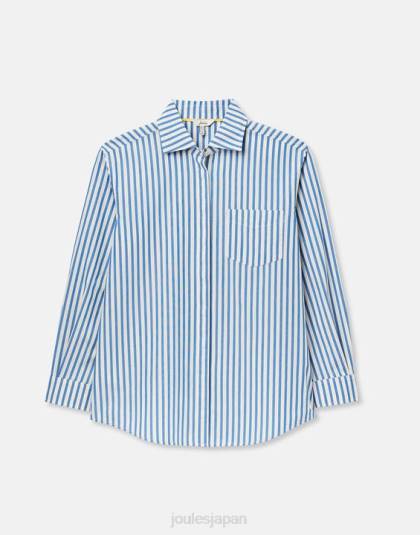 衣服 jp Joules 女性 アミラ ドロップショルダーシャツ ブルーストライプ 46RH3
