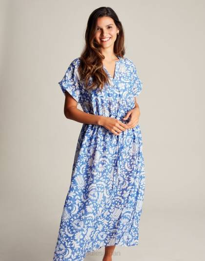 衣服 jp Joules 女性 ブルックビーチドレス 青い花柄 46RH4