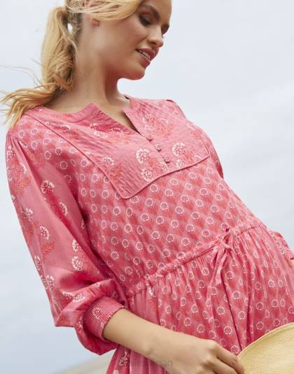 衣服 jp Joules 女性 テレーズ キルティング ビブドレス ローズピンク 46RH41